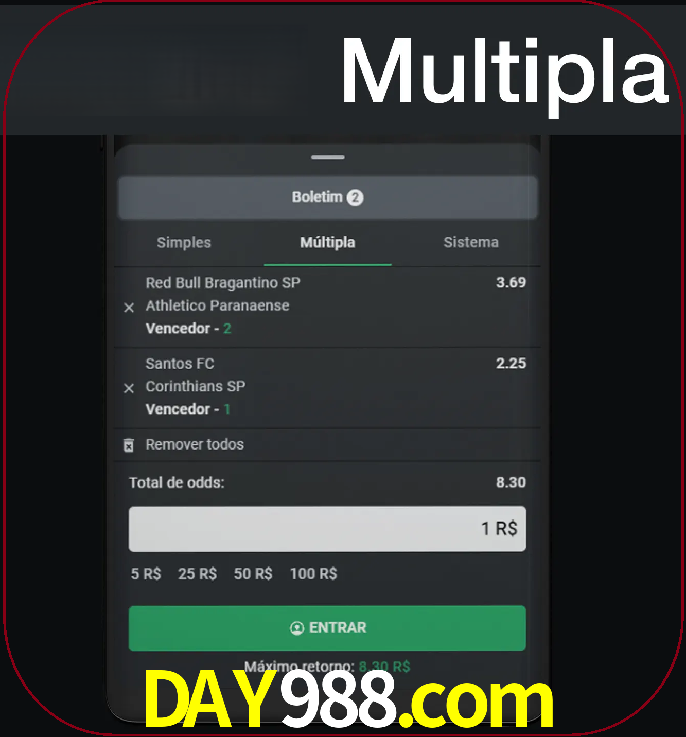 Faça apostas mais valiosas com mais de duas apostas.