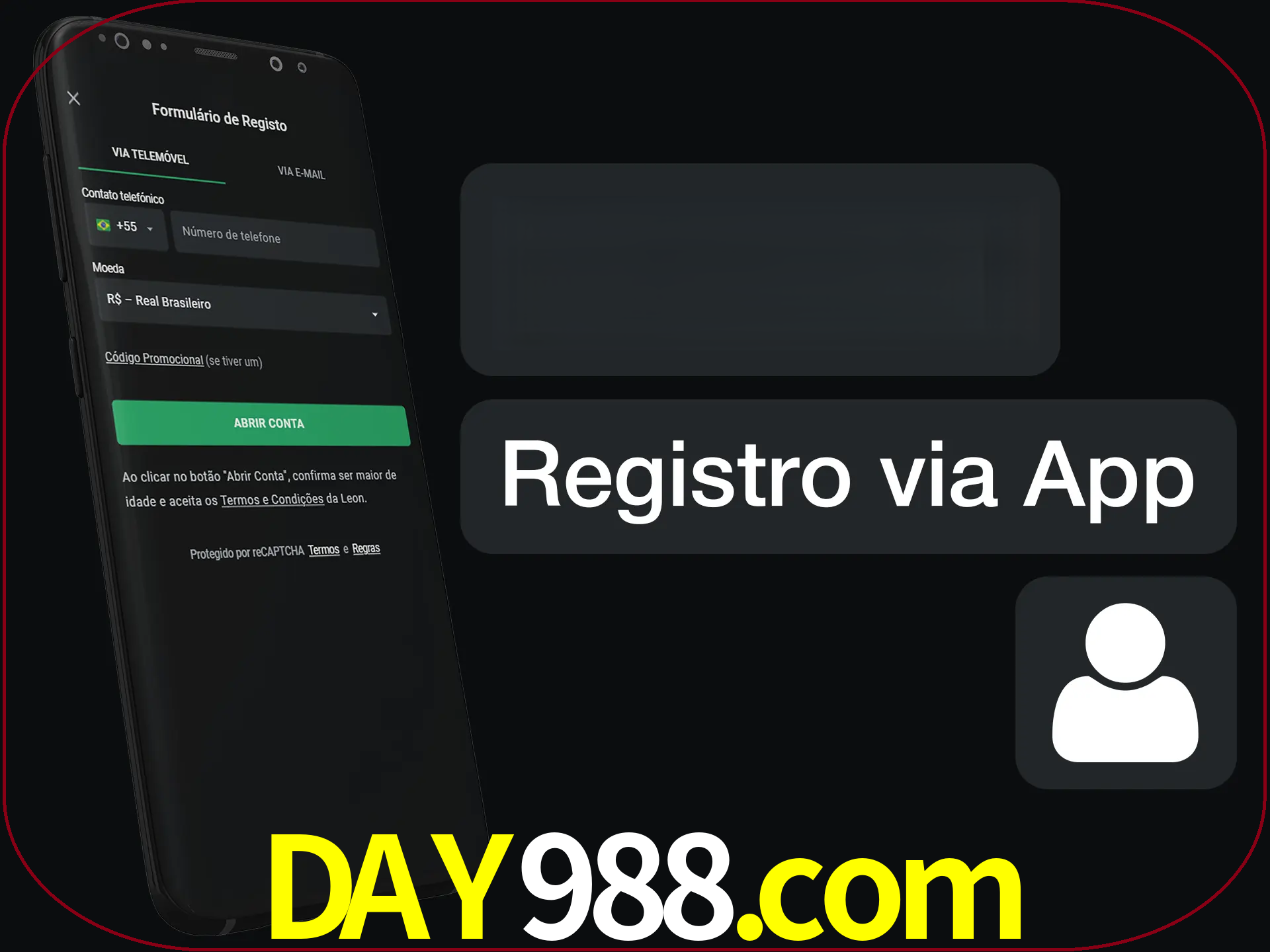 Registre-se com duas etapas usando o aplicativo.