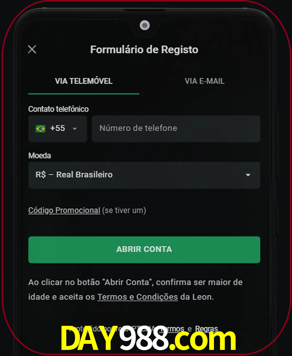 Abra o aplicativo e inicie o processo de registro.