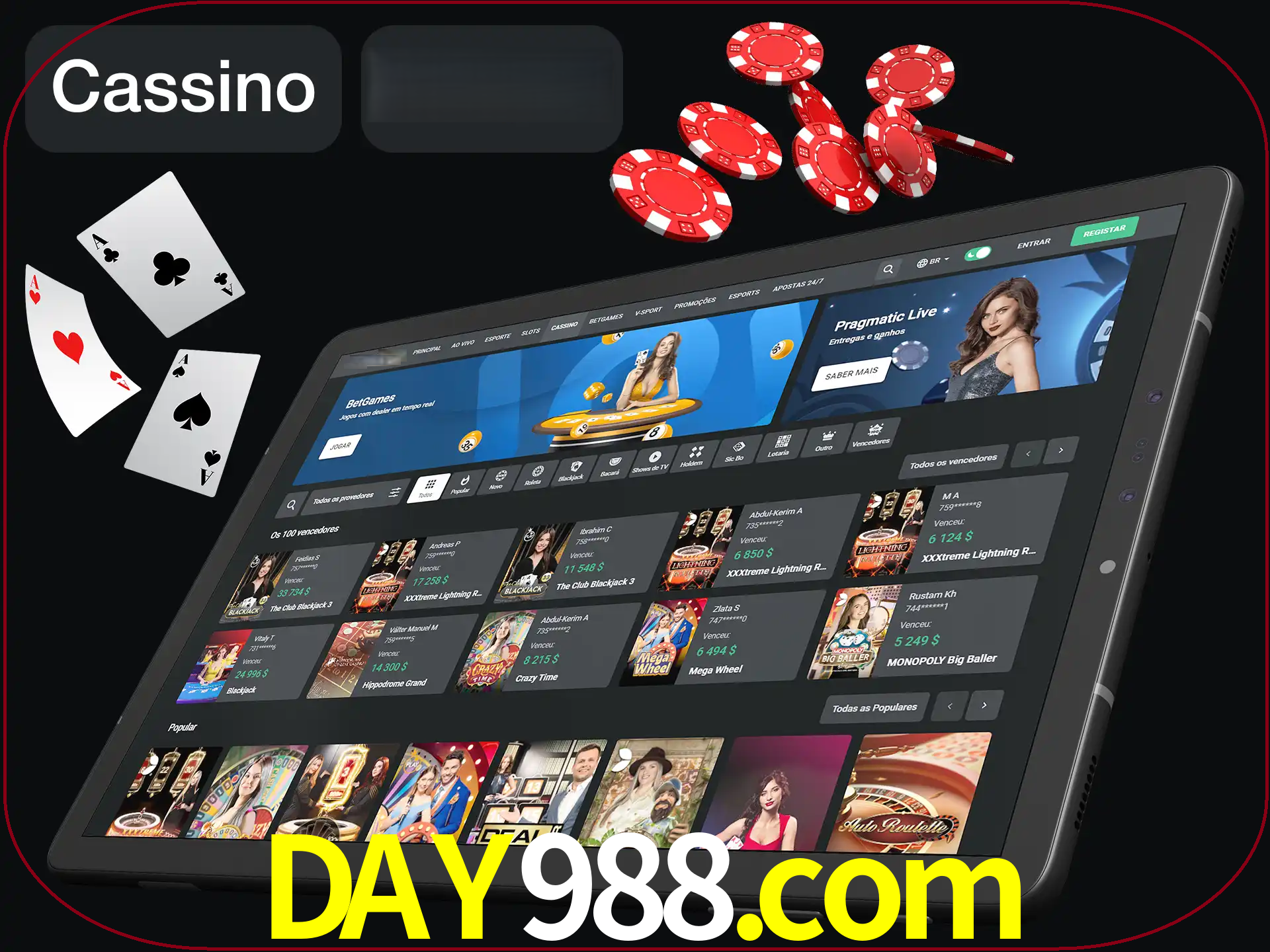 Jogue vários jogos de cassino em nosso cassino.